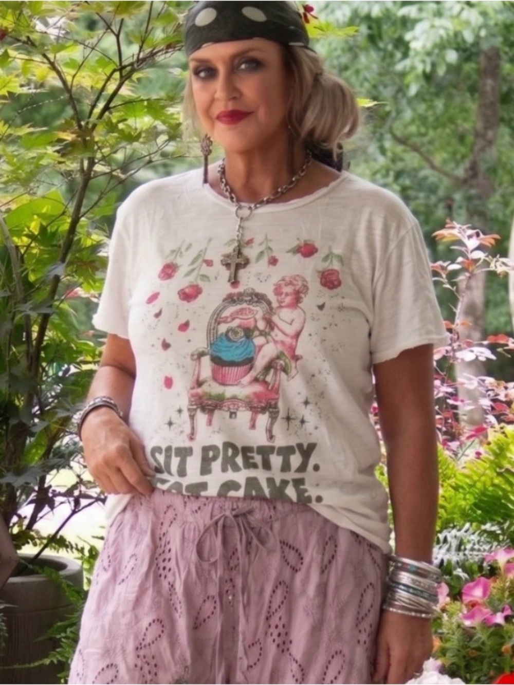 🔥BRAND NEW Worn And Weathered Tee Eat Cake House of Jaded Gypsy, NEW Design Ltd